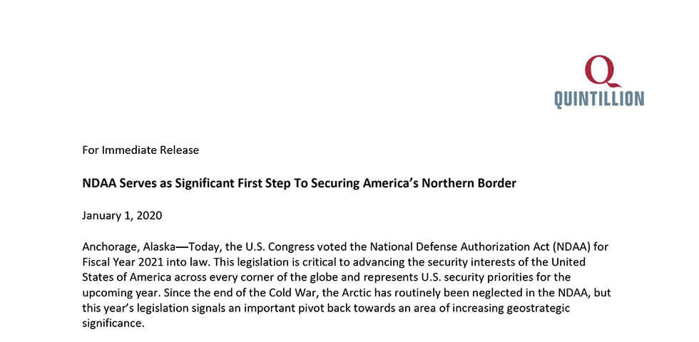 NDAA Serves as Significant First Step To Securing America’s Northern Border screenshot