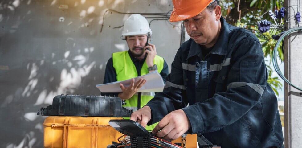 men working in the broadband industry