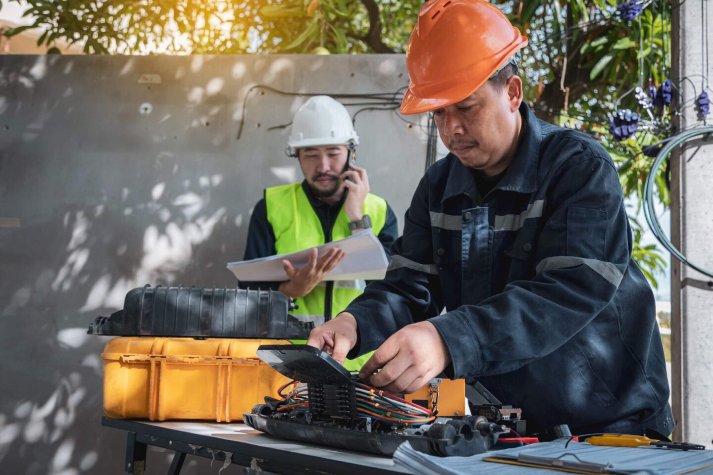 men working in the broadband industry