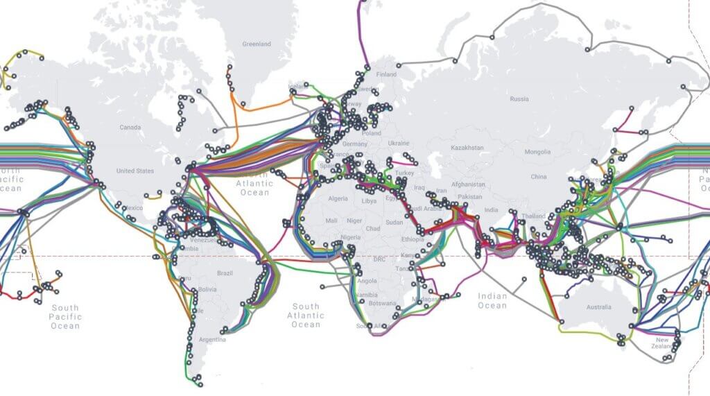 Map of Sub Sea cables around the world.