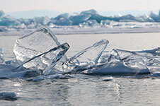 Close up of broken Alaskan sea ice.