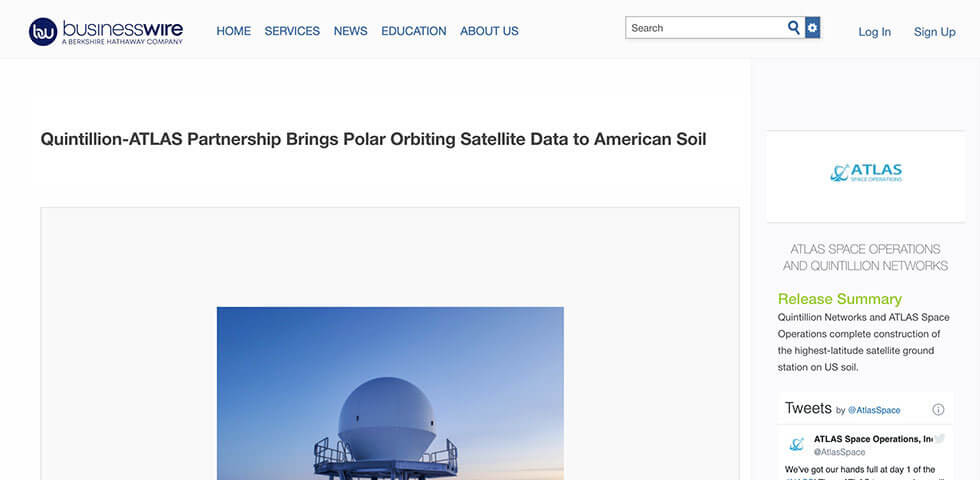 Quintillion-ATLAS partnership brings polar orbiting satellite data to American soil screenshot