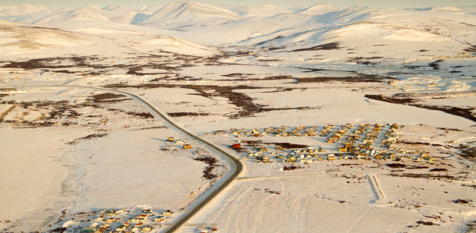 Aerial view of Nome Alaska