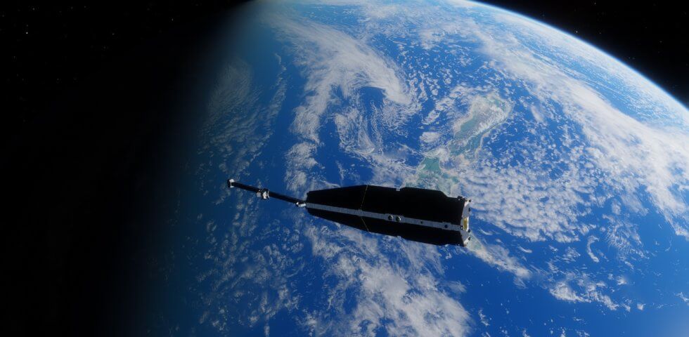 polar orbiting satellite in space